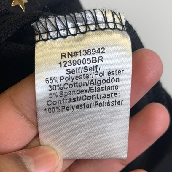 Elegant Black Top with Gold Star Accents - Picture 3 of 5